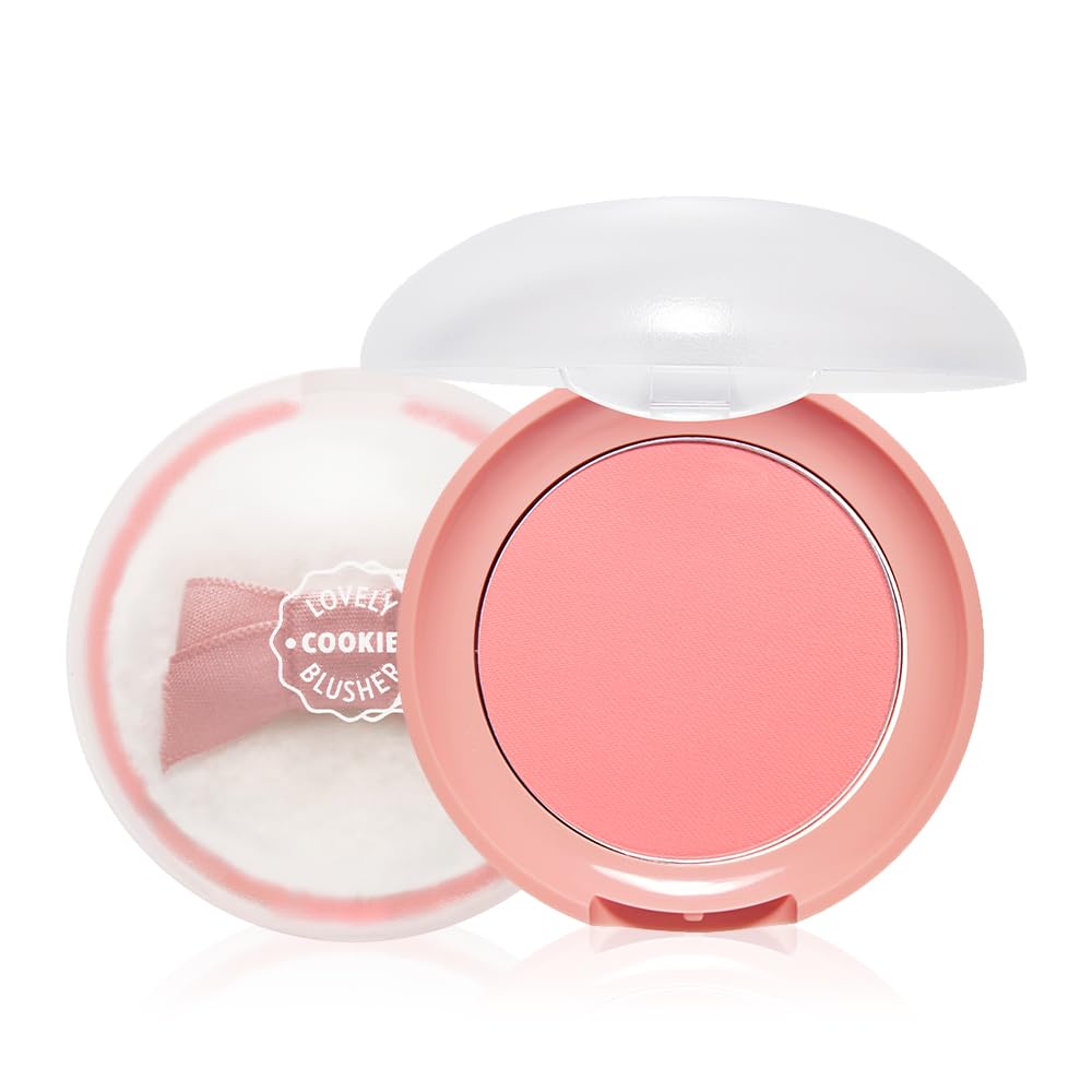 ETUDE Lovely Cookie Blusher #BE101 Ginger Honey Cookie 4g | Glowing & Natural Powder Blush with Long-Lasting Sebum Control | Easy Application | Puffy Cushion for a Lovely Makeup Look
