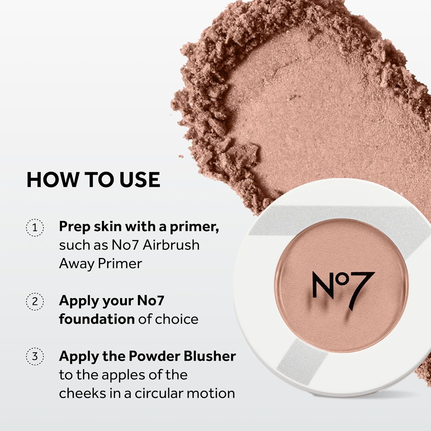 No7 Matte Powder Blush - Honey - Loose Blush Makeup Palette for Instant Flush of Color - Makeup Powder for Face with Skin Conditioning Vitamin E (3g)